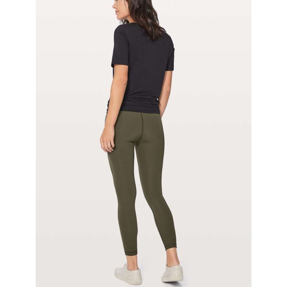 Lululemon Wunder Under Hi-Rise 7/8 Tight 25" In Olive Green Size 6